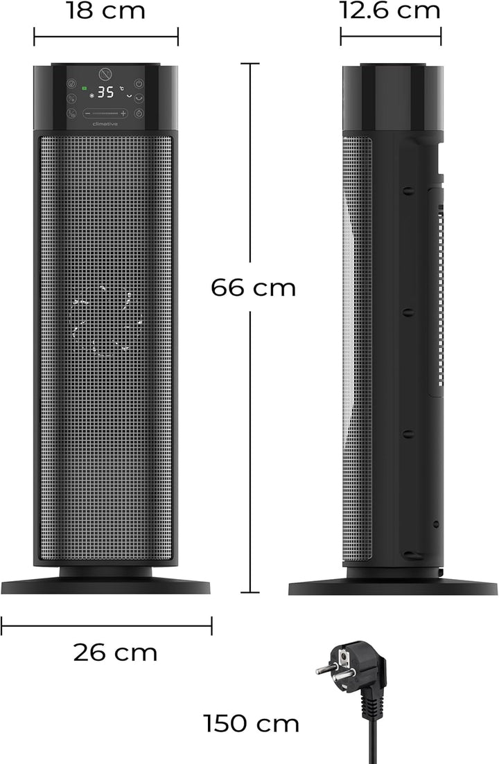 Keramik Heizlüfter mit Befeuchter 2000W Mistiq WiFi 80° Oszillation ECO Modus Timer 24h Elektroheizu