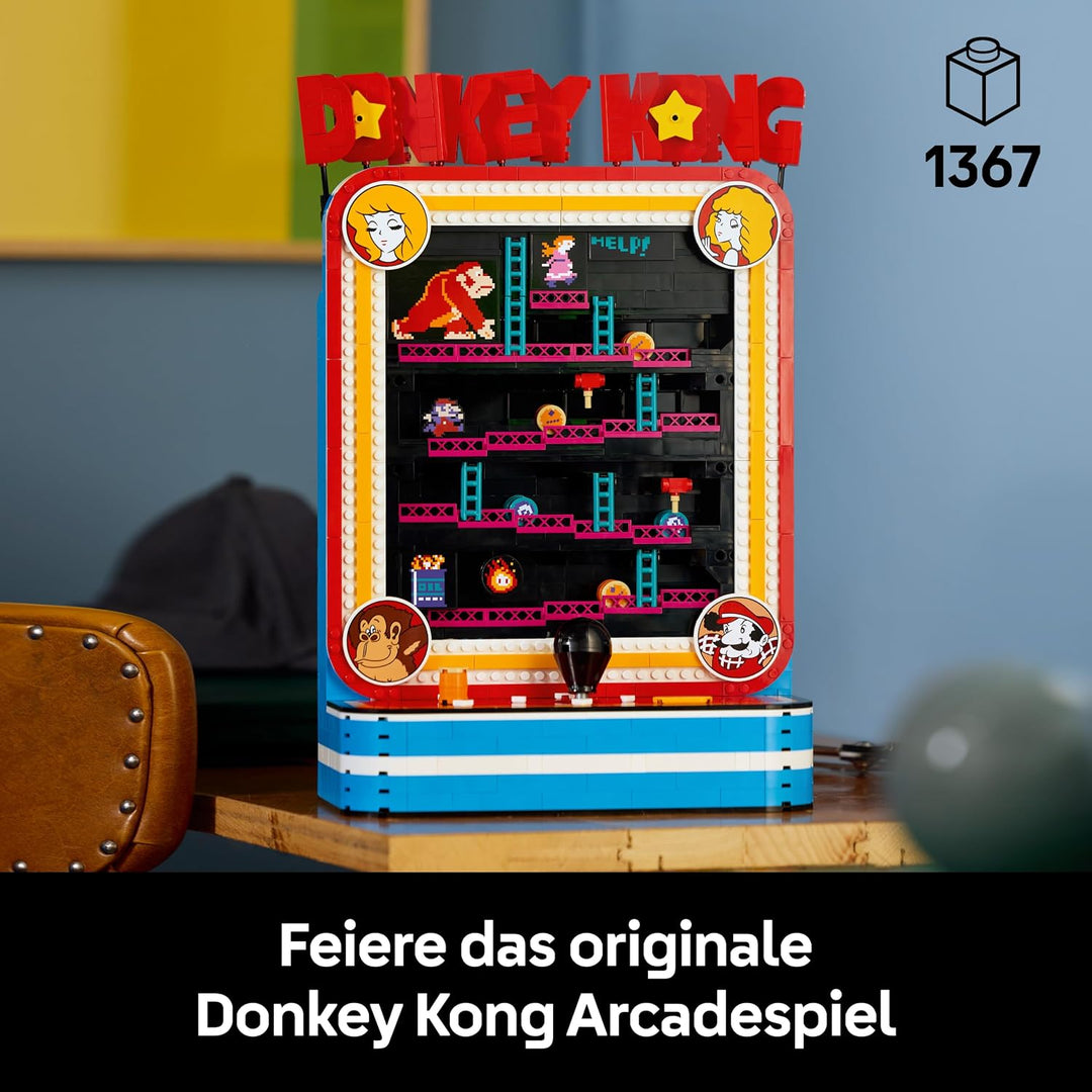 LEGO Super Mario Donkey Kong Arcade - Interaktives 3D Modellbau für Erwachsene mit Joystick &amp; Fässer