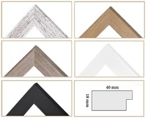 Ramix Spiegel mit Rahmen, 5 Farben Rahmen, Fester Rahmen, Stabiler Rückwand, Rahmenleiste: 40 mm bre