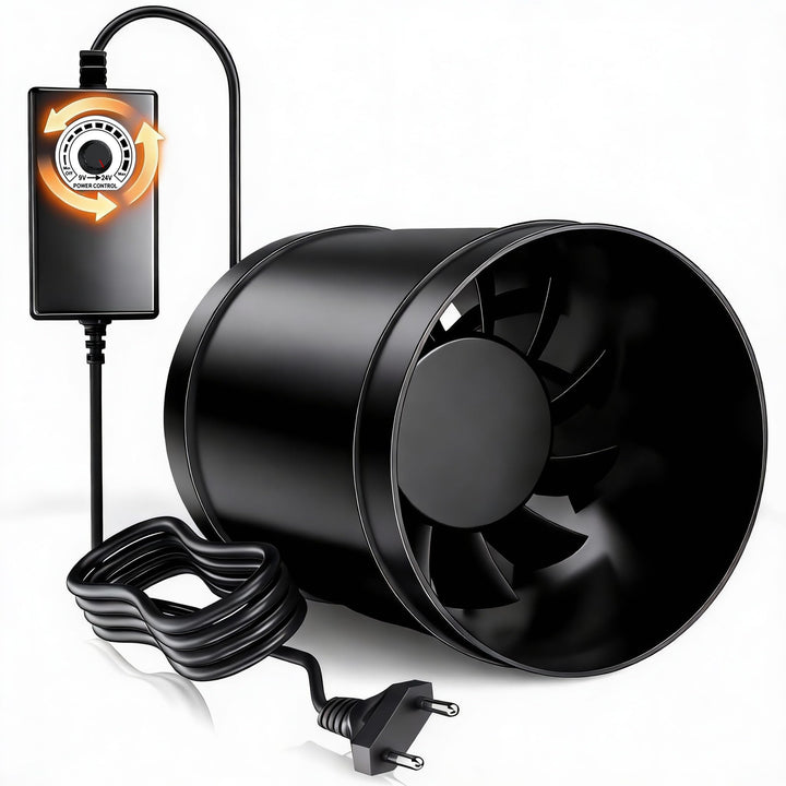 100mm Inline-Rohrventilator Regelbar, 221 m³/h Rohrlüfter für Effiziente Luftzirkulation, Leiser Abl