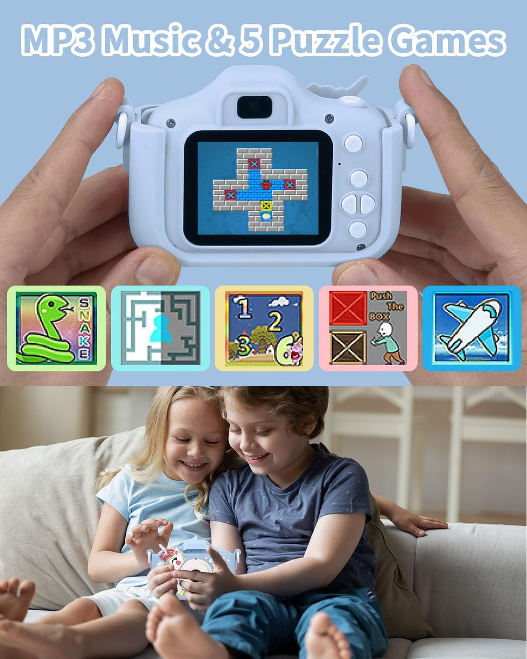 Kinderkamera,Kinder Kamera 1080P Bildschirm Kamera mit 64GB-Karte Selfie Digitalkamera Kinder Fotoap
