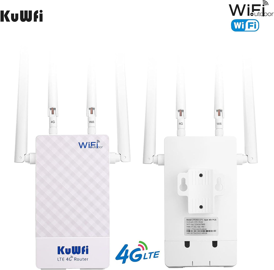 Router 4G SIM, KuWFi 300Mbps Router 4G LTE wasserdicht für den Aussenbereich mit SIM-Kartensteckplat