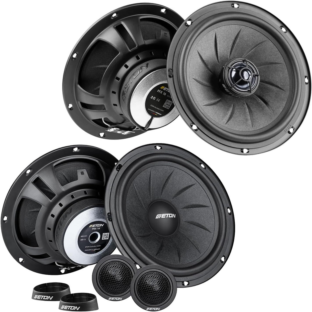 Mediadox Eton Front/Heck 16,5cm/165mm Auto Lautsprecher/Boxen/Speaker Komplett-Set kompatibel für In