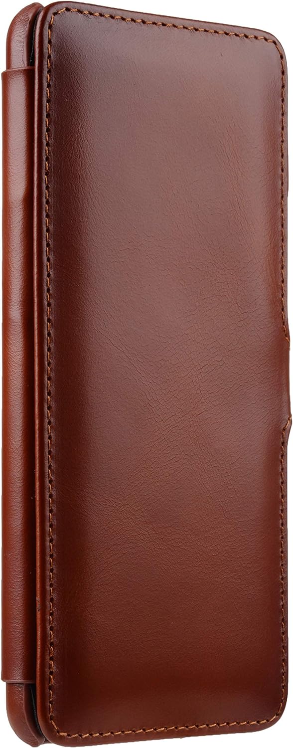 STILGUT Book Case entwickelt für OnePlus Nord Hülle aus Leder mit Clip-Verschluss, Lederhülle, Klapp