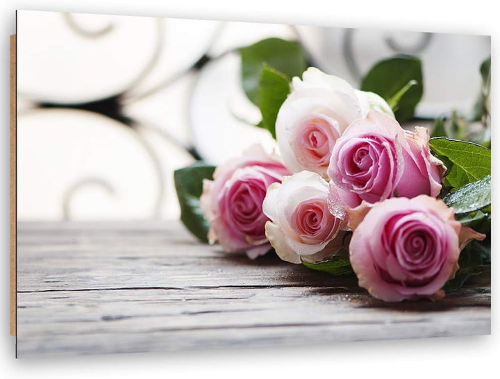 Wanddeko Rose Kunst modern Bilder Blume Rosa 100x70 cm M14555 100x70 cm, M14555 100x70 cm