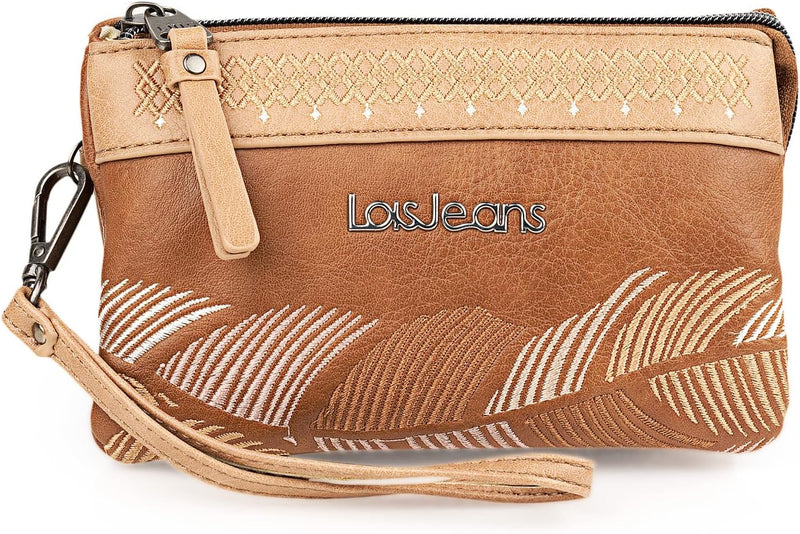 Lois - Clutch - Elegante Handgelenktasche Damen, Portemonnaie Damen & Handtasche Damen 310719 Braun,