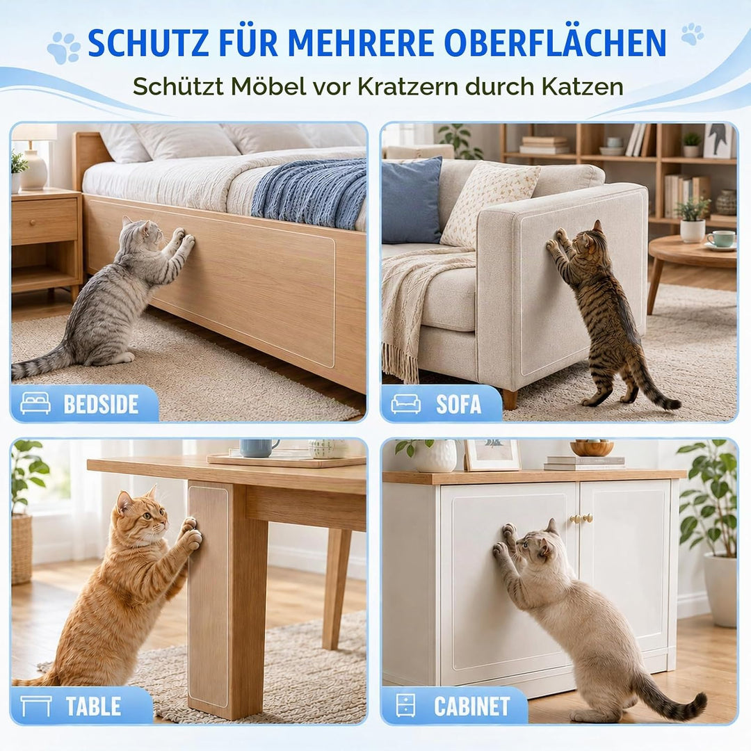 Selbstklebende Kratzfolie für Katzen,Transparente Anti-Kratz Folie (43cm x 5m), Zuschneidbar &amp; Unsic