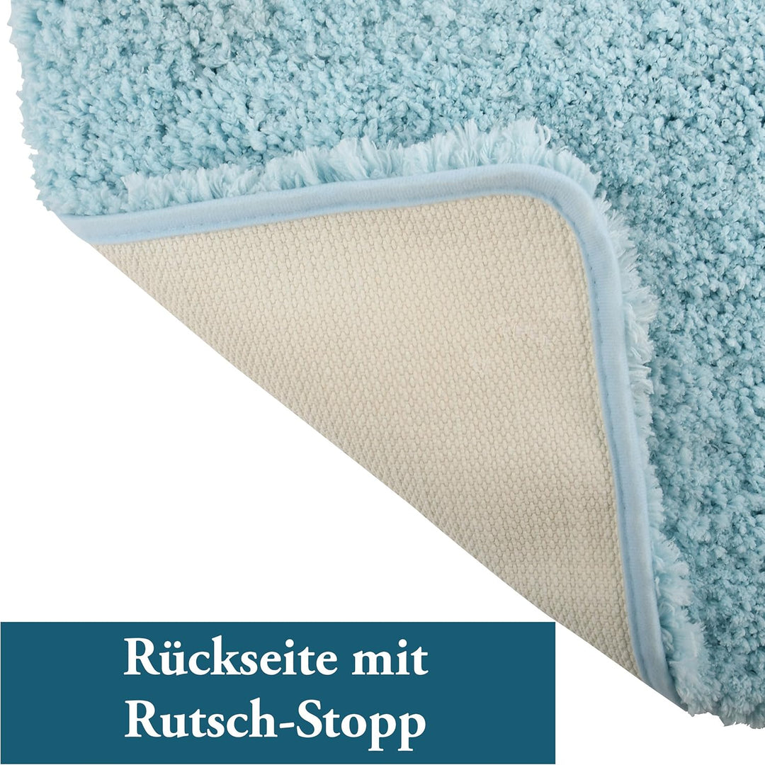 MSV - Mikrofaser-Badematte - 50 x 70 cm - Hellblau - Weich und komfortabel - Schnell absorbierend -