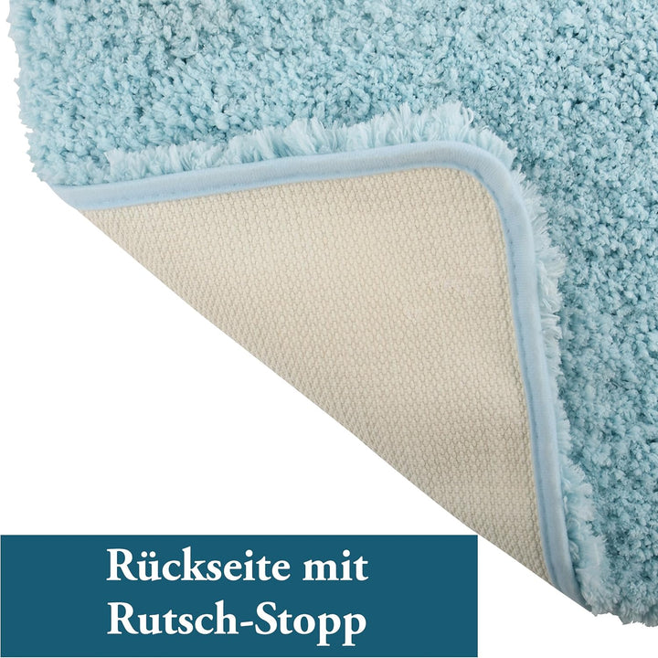MSV - Mikrofaser-Badematte - 50 x 70 cm - Hellblau - Weich und komfortabel - Schnell absorbierend -