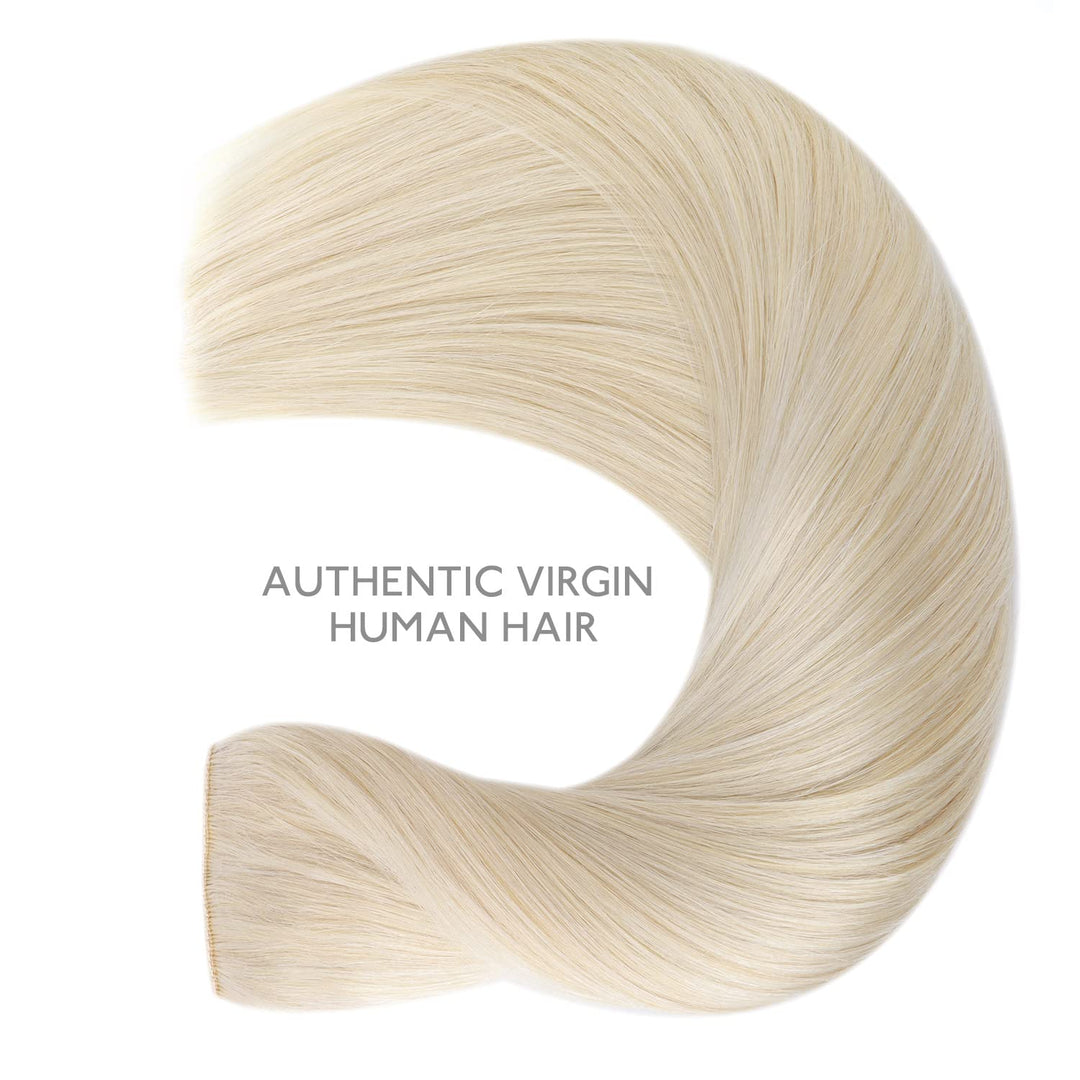 WENNALIFE Secret Hair Extensions Echthaar, 40cm 16 Inch 75g Platinblond Remy Haarverlängerung Echtha