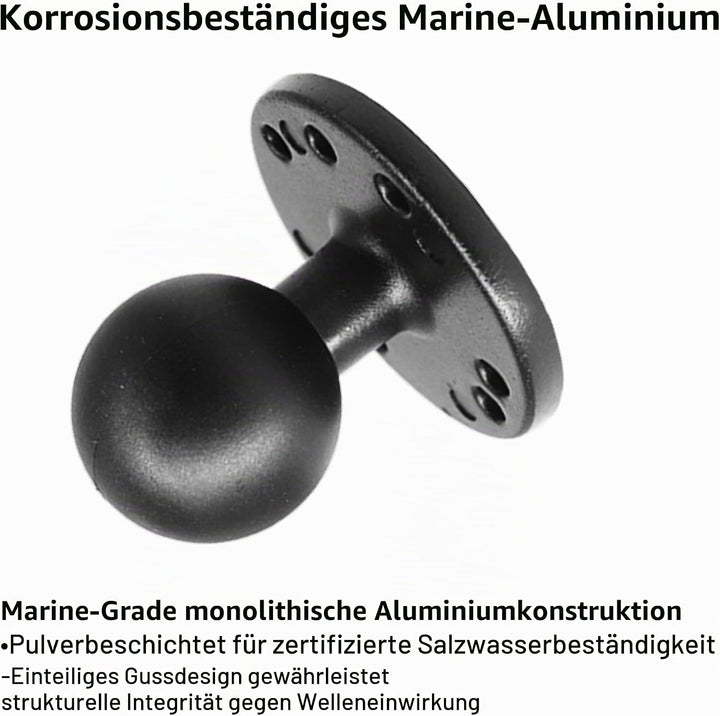 1,5 Zoll/C-Grösse / 38mm Kugelhalterung aus Aluminiumgusslegierung, AMPS-Loch-Rundplattenbasis, Komp