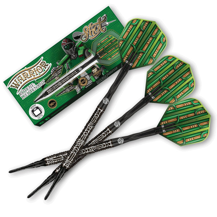 Shot Soft Darts Warrior Rutene 90% Tungsten Softtip Darts Softdart Dartpfeile Set mit Schäften und F