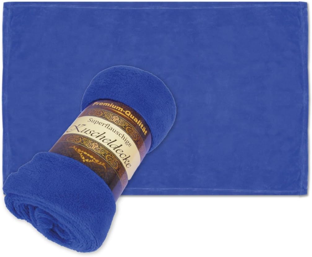 Tierdecke Haustierdecke Kuscheldecke Hundebett Katzendecke (Kuschel - Supersoft / 80x120 cm/blau - R