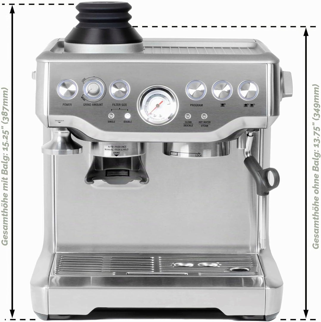 ARO Espresso™ Einzeldosis-Trichter mit Silikonbalg und Anti-Popcorn-Gewicht, kompatibel mit Breville