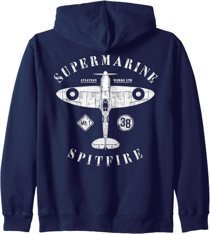 Supermarine Spitfire | RAF WW2 Vintage British Fighter Plane Kapuzenjacke