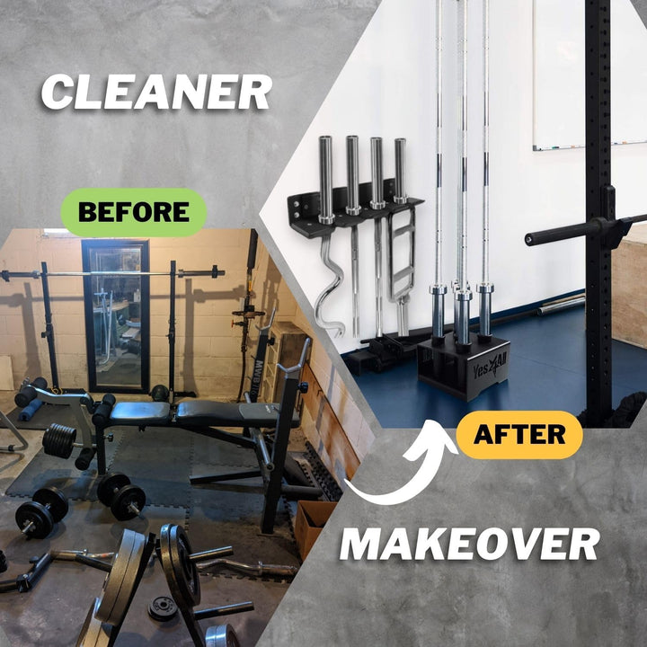Yes4All Vertikale Langhantelständer für 50mm Langhantel - Home Gym Bar Holder Stand for Up To 9 Stag