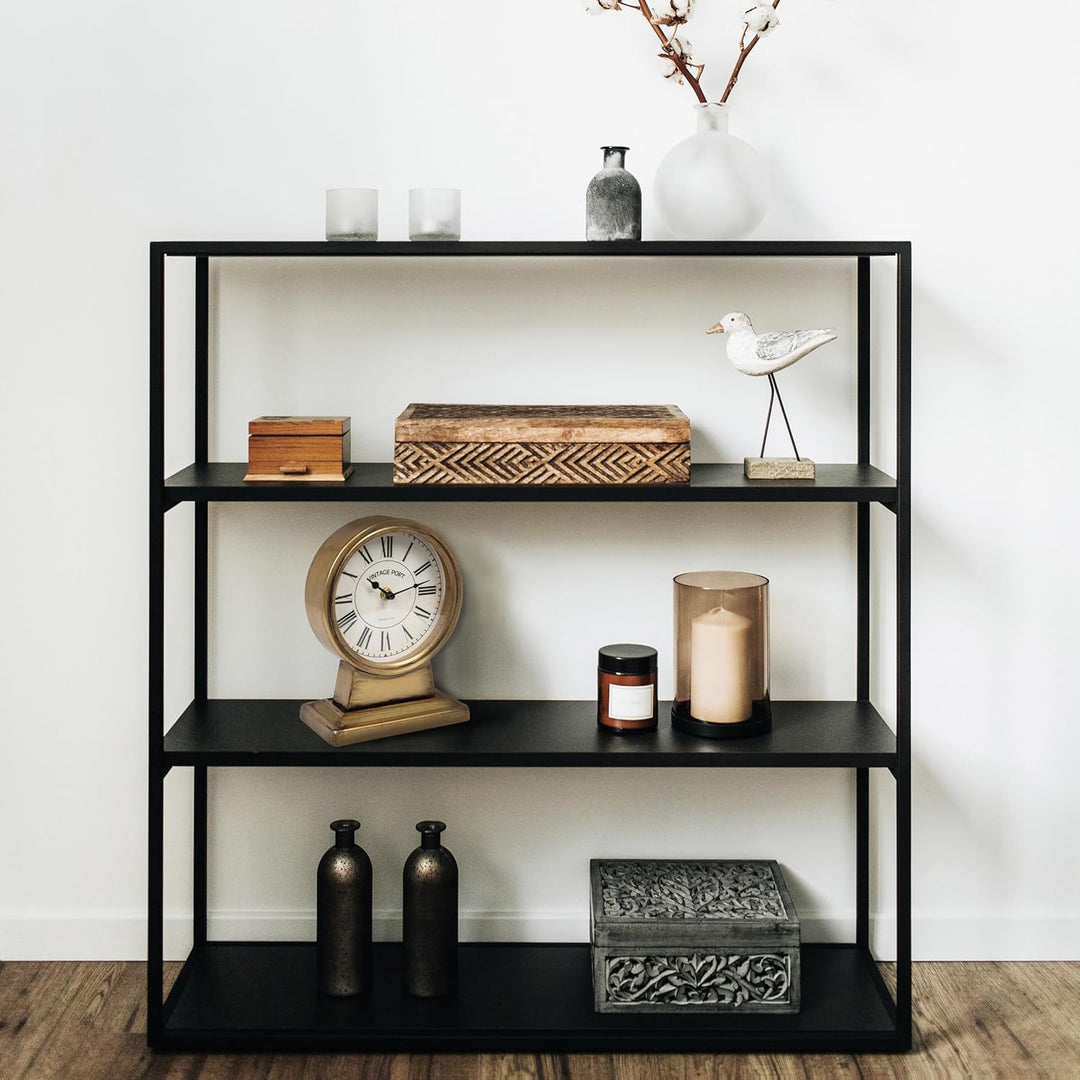 Creative Co-Op Dekorative Kaminuhr aus Metall, Gold-Finish Goldfarben, Goldfarben