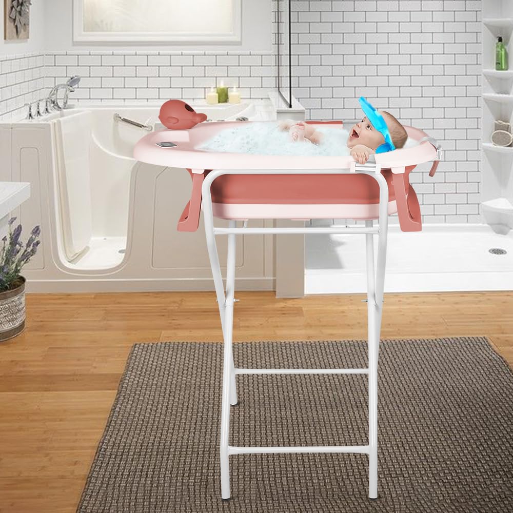 Babybadewanne mit Ständer, ergonomisches Babybad mit Ständer, Organizer für Eltern,Kinderbadewanne m