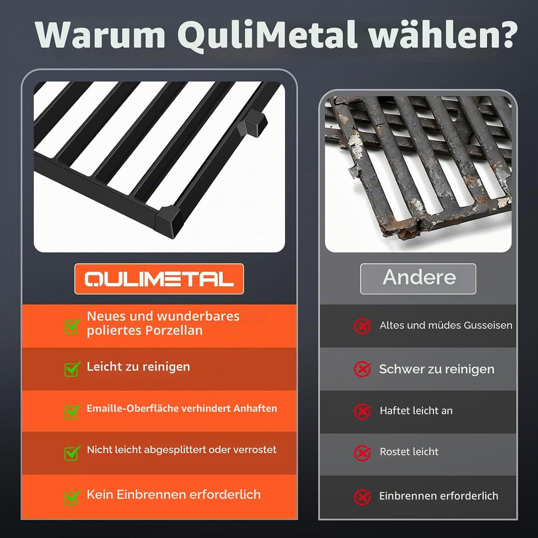 QuliMetal Grillroste für Weber Spirit 200 und Spirit II 200 Serie, 44,5 x 25,9 cm, 2er Set, passend