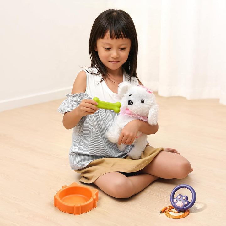 OR OR TU Hund Spielzeug Fernbedienung Elektronische Haustiere Plüschwelpe für Kinder Mädchen 3 4 5 6