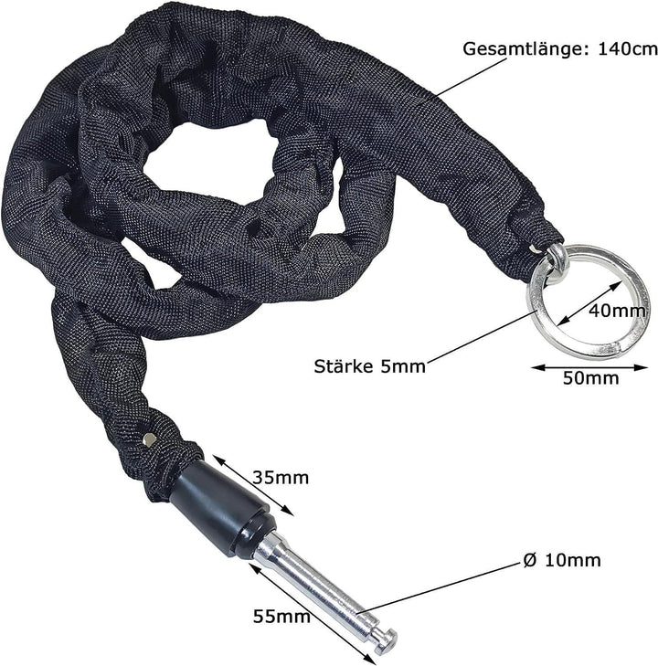 Red Loon Einsteckkette - Schlossverlängerung kompatibel mit Rahmenschloss Trelock Abus AXA - Länge 1