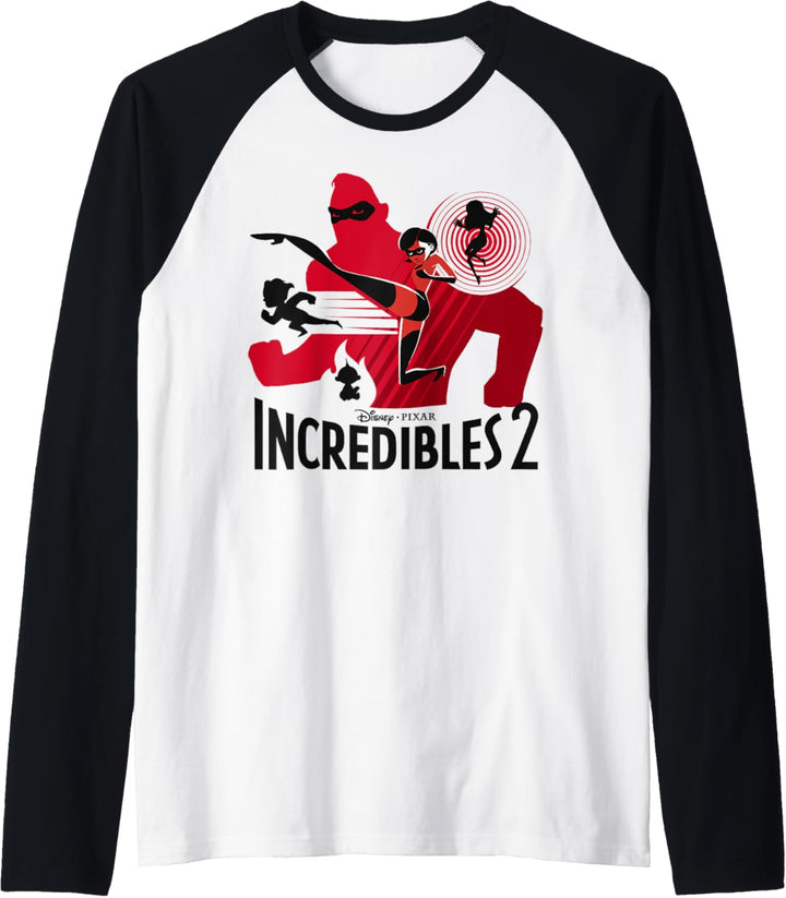 Disney Pixar Incredibles 2 Team-Silhouetten Raglan