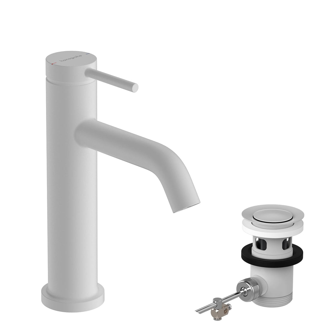 hansgrohe Tecturis S - Waschtischarmatur mit Zugstange, Wasserhahn Bad mit Auslauf Höhe 110mm, Misch