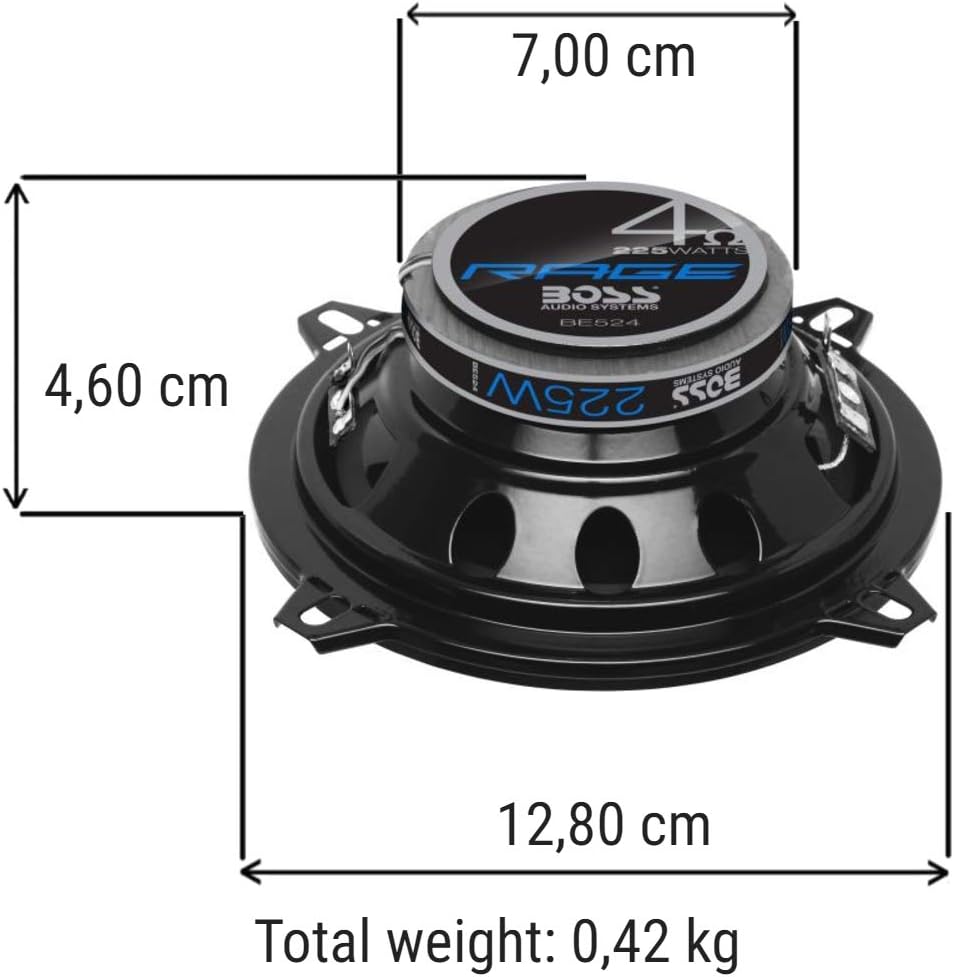 2 Lautsprecher kompatibel mit BOSS Audio Systems BE524 BE 524 4 Wege koaxialkabel 5,25" 13,00 cm 130