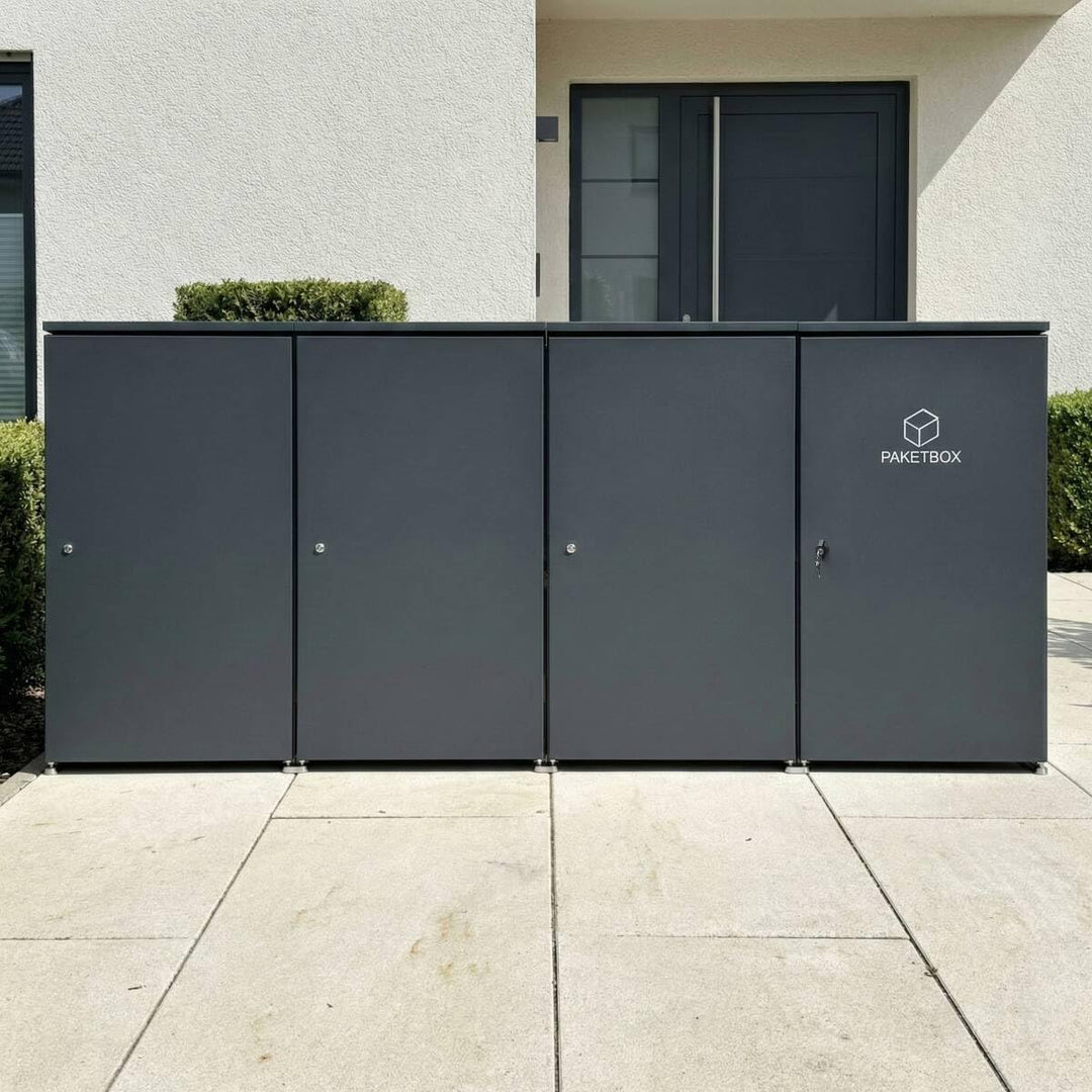 Metzler Paketbox XXL Ben, Aluminium, Anthrazit RAL 7016, mit Top-Einwurf und automatischer Falltür,