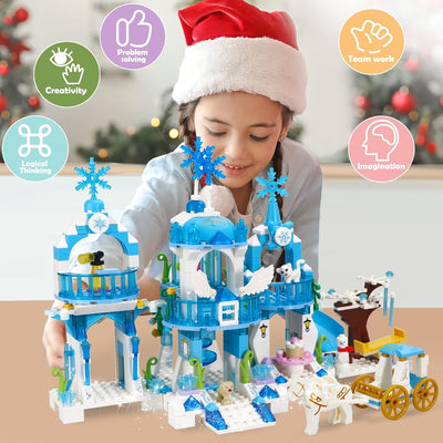 COGO Friends Mädchen Prinzessin Schloss Bausteine Frozen Schloss Bauspielzeugsets Prinzessin Spielze