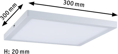 Paulmann 70939 LED Panel Atria eckig incl. 1x20 Watt Deckenlampe Weiss matt Deckenleuchte Kunststoff