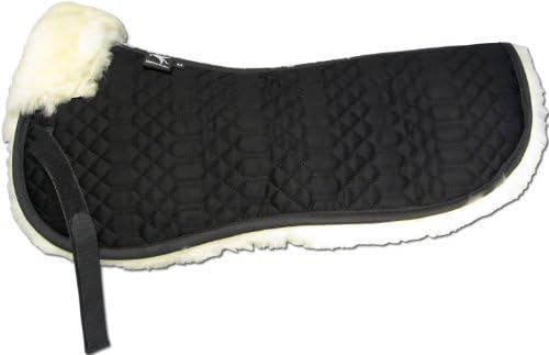 Engel Reitsport | Lammfell Sattelkissen SAKIS1 mit Fellrand vorne Schwarz-med. Medium, Schwarz-med.