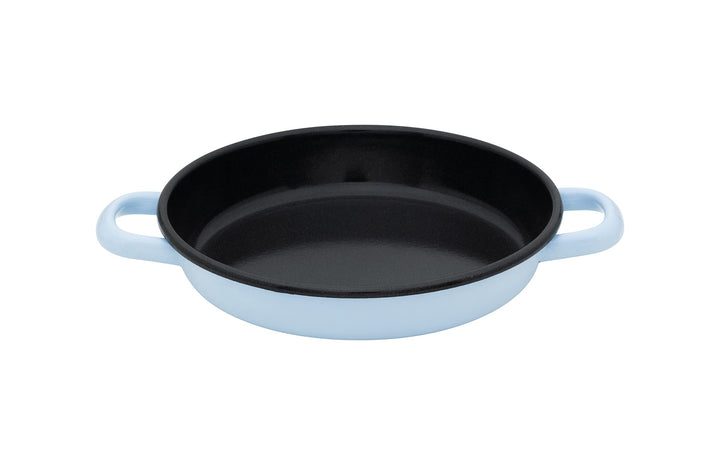 Riess, 0409-028, Eier- und Servierpfanne 22 cm, BACKEMAILLE BLAU, LBH 30,3x23,4x4cm, Gew. 0,735kg, V