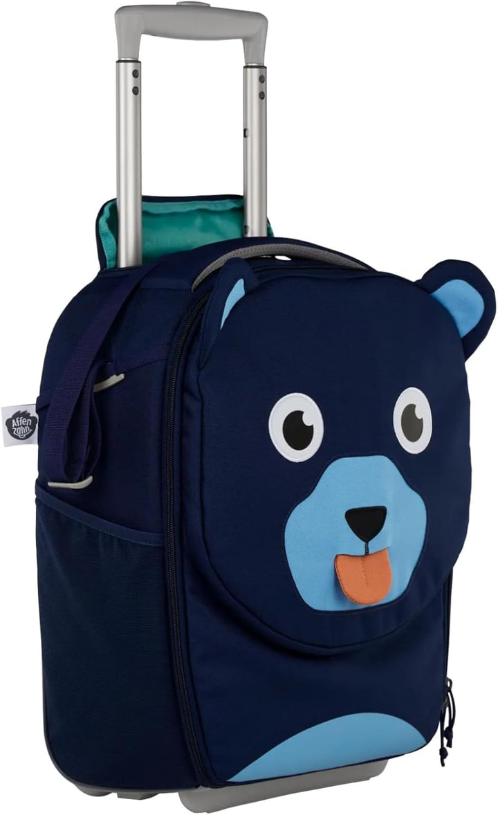 Affenzahn Kinderkoffer fürs Handgepäck, Kindertrolley zum Reisen Bär - Dunkelblau Einheitsgrösse, Bä