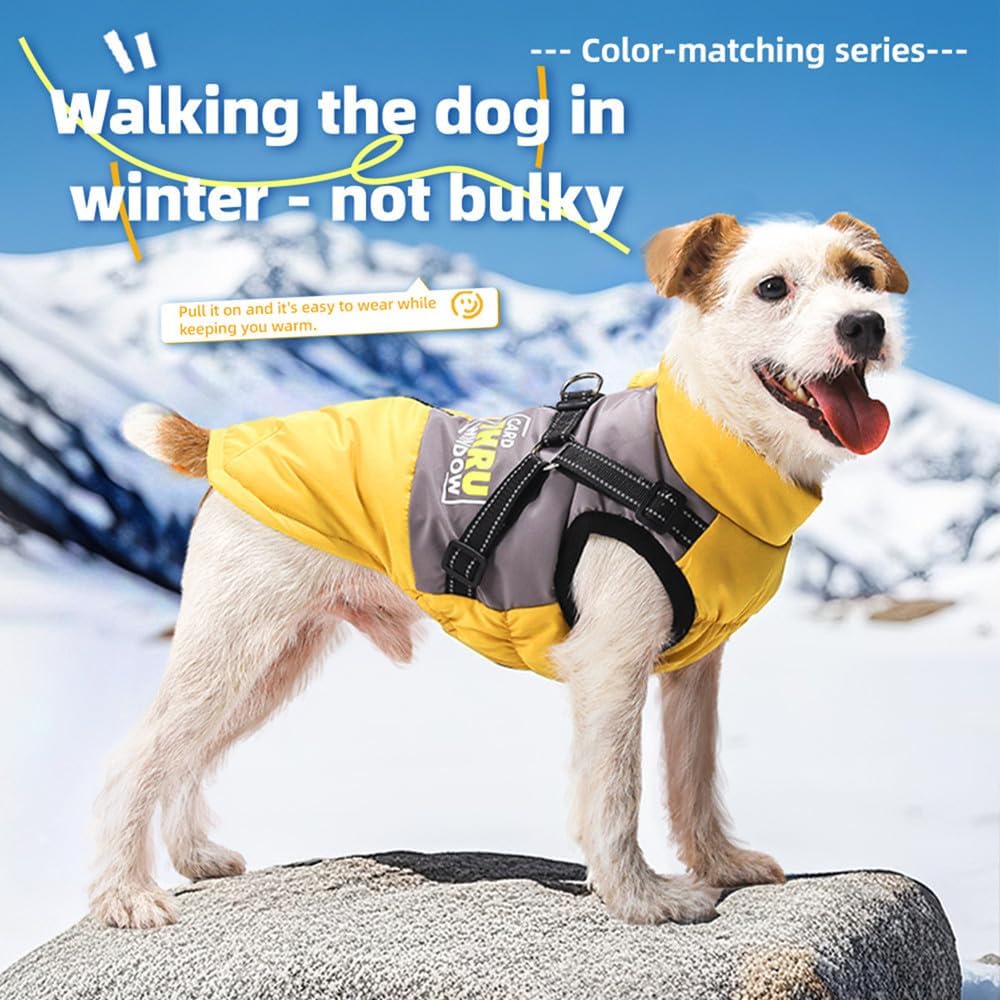Hundemantel Winter Hundejacke Haustier Skifahren Kostüm Wasserdicht & Winddicht,Ärmellose Baumwolle