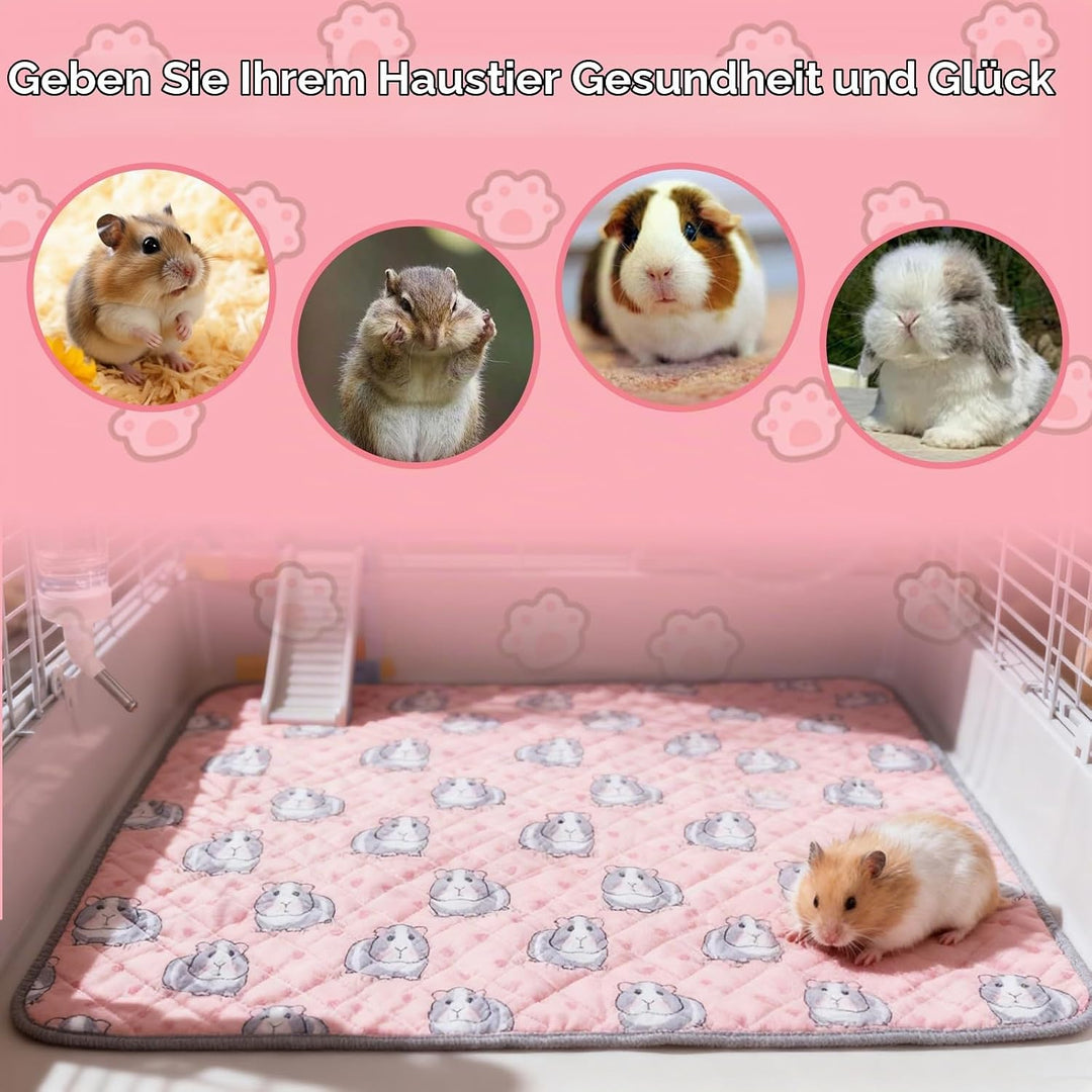 pipipads meerschweinchen, 2 Stück Pads für Meerschweinchen Hamsterkäfigmatte, 60x45cm, Rosa, Ideal F