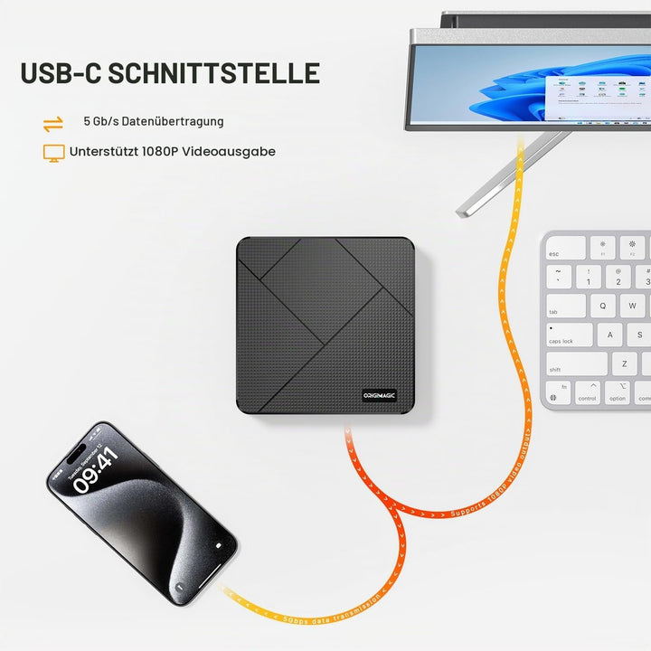 Mini PC Ryzen 5 3500U C4 Air (bis zu 3,7 GHz) Mini Computer,8 GB DDR4,256 GB SSD,Unterstützung für d