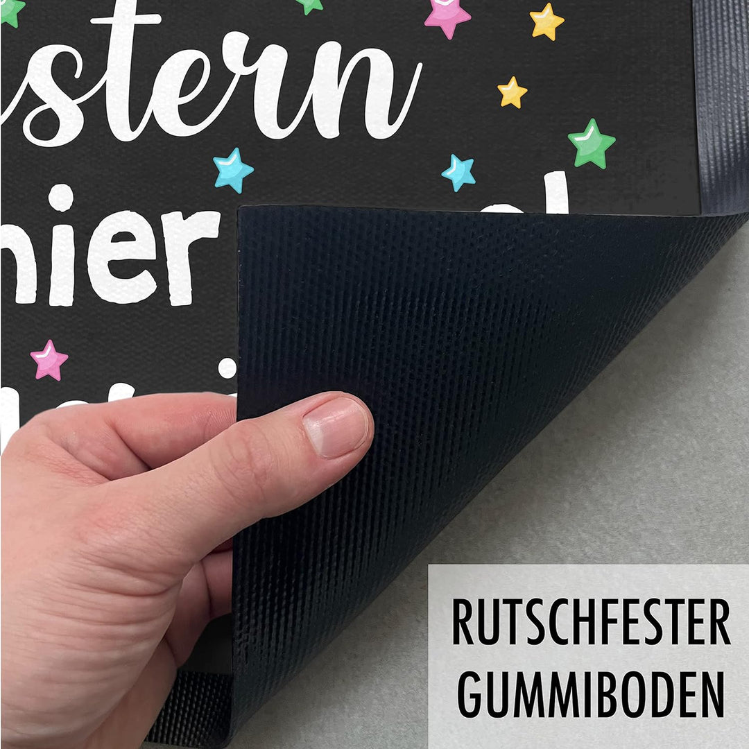 Trendation - Gestern War Hier Noch Aufgeräumt Lustige Fussmatte mit Spruch Geschenk Frauen Männer
