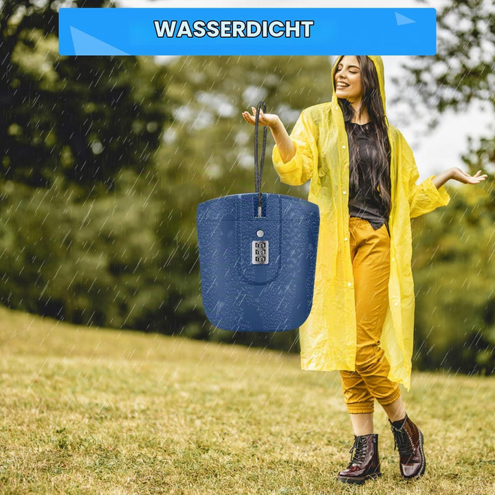 Strandtresor mit Zahlen-Schloss &amp; Anti-Diebstahl - Tragbare Sicherheitsbox für Strand, Camping, Reis