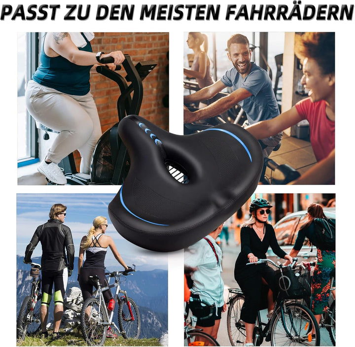 CDYWD Übergrosser Fahrradsattel Herren Damen - Bequem, Extra Breit, Weich Polster Fahrrad Sattel, At