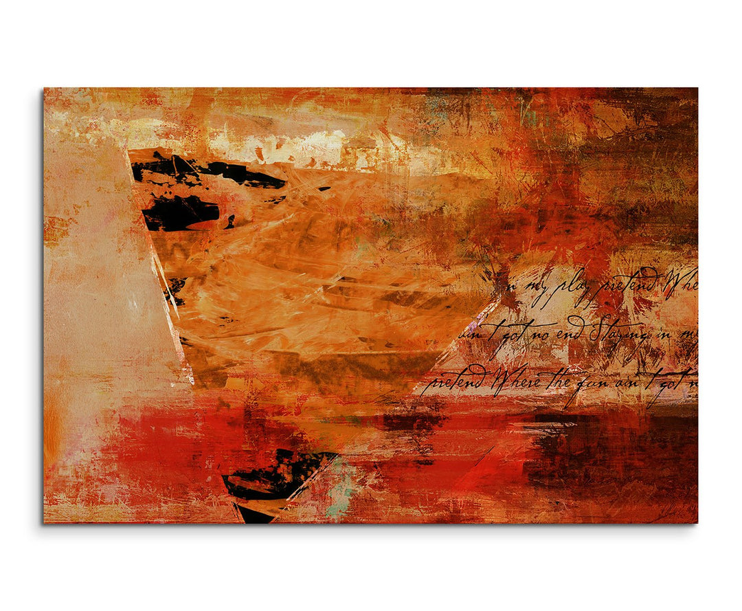 Paul Sinus Art 80x60cm Fotoleinwand Leinwanddruck Kunstdruck Wandbild rot orange beige gemalt Grunge