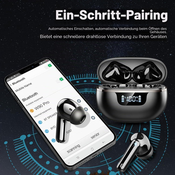 Bluetooth Kopfhörer, 2026 Kopfhörer Kabellos Bluetooth 5.4, In Ear Kopfhörer 50 Std Spielzeit Tiefer