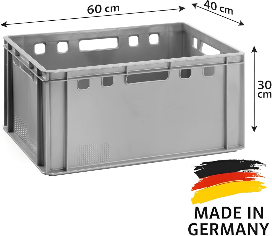 BURI 4x Fleischkiste E3 Metzgerkiste 60x40x30 cm lebensmittelecht, robust, stapelbar - Eurokisten La