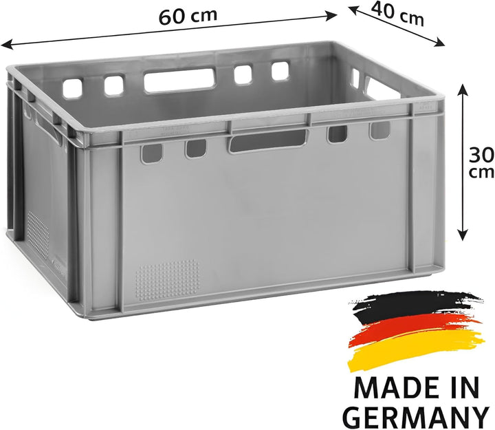 BURI 4x Fleischkiste E3 Metzgerkiste 60x40x30 cm lebensmittelecht, robust, stapelbar - Eurokisten La