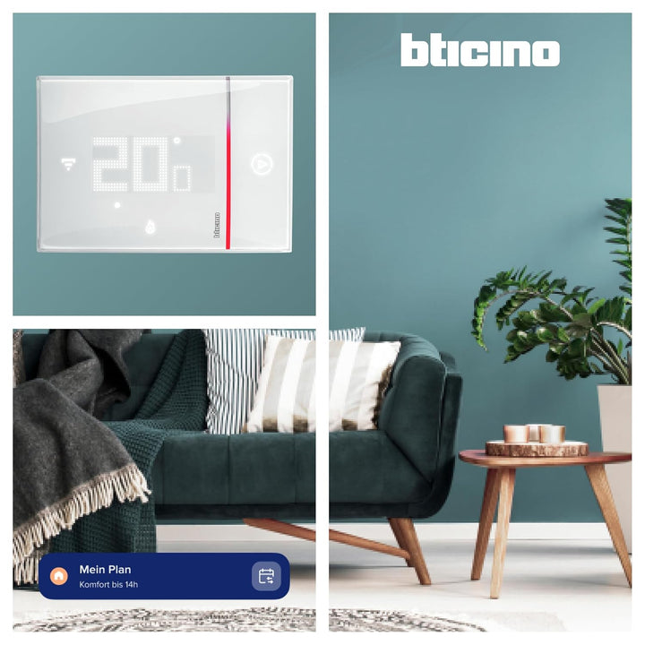 Bticino Vernetztes Thermostat, WLAN-Schnittstelle, Booster-Funktion, programmierbare Temperatursteue