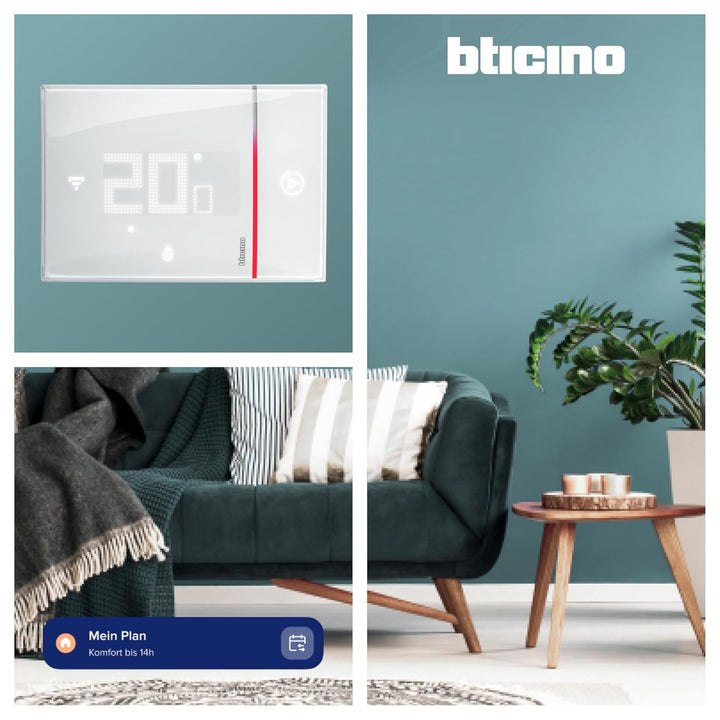 Bticino Vernetztes Thermostat, WLAN-Schnittstelle, Booster-Funktion, programmierbare Temperatursteue