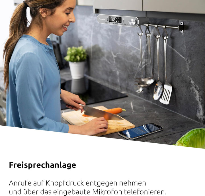 TechniSat KITCHENRADIO - Unterbau Küchenradio mit UKW/FM, LED Display, Arbeitsleuchte, Timer, Blueto