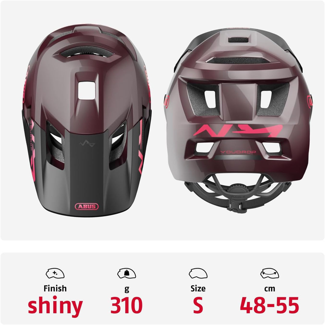 ABUS MTB-Helm YouDrop - Fahrradhelm für Kinder und Jugendliche - für den Alltag oder Touren im Gelän