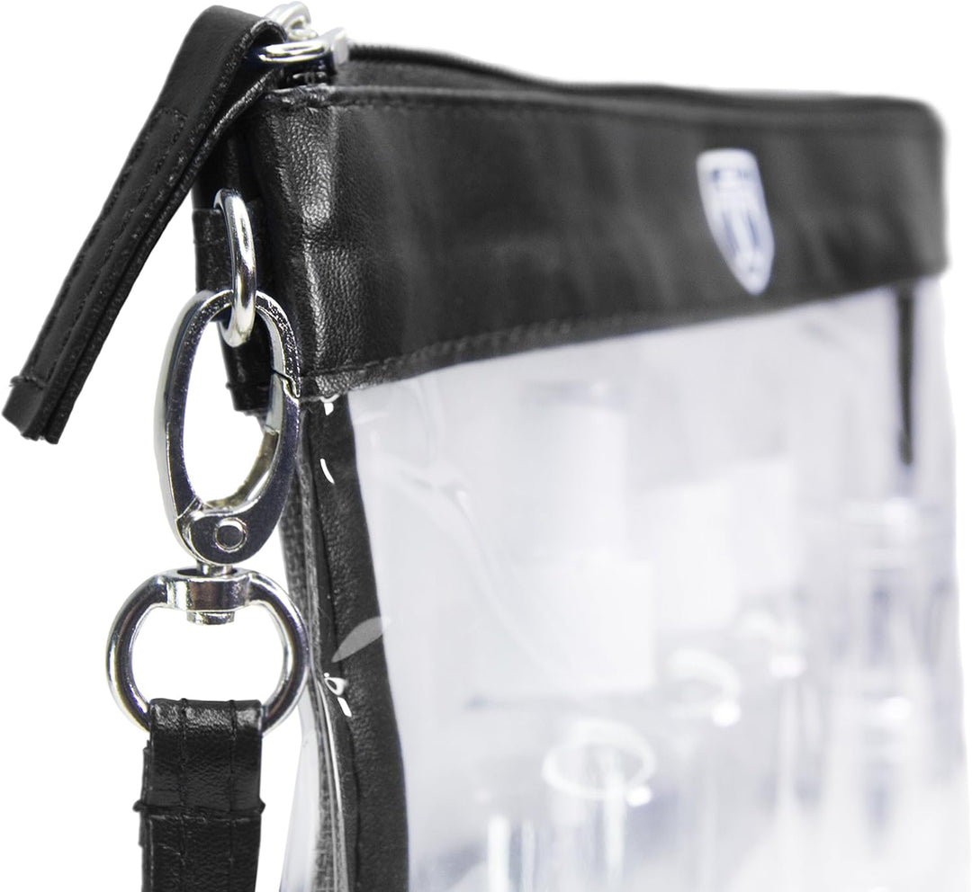 TRAVANDO Kulturbeutel durchsichtig 100ml 1l Kosmetiktasche transparent Kulturtasche Flüssigkeiten Re
