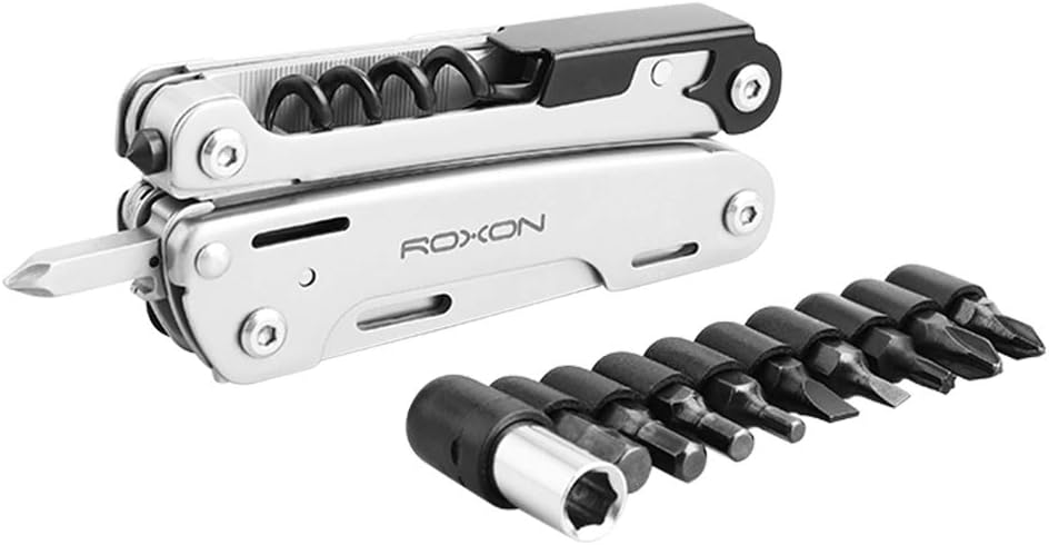 Roxon S801S STORM Multitool Zange, Outdoor Multi Tool, Multitool mit extra Bits Gruppe und schwarzem